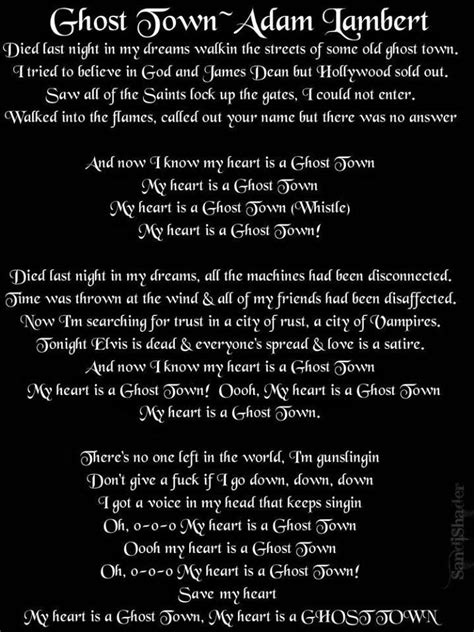 lyrics to ghost town|ghost town lyrics.